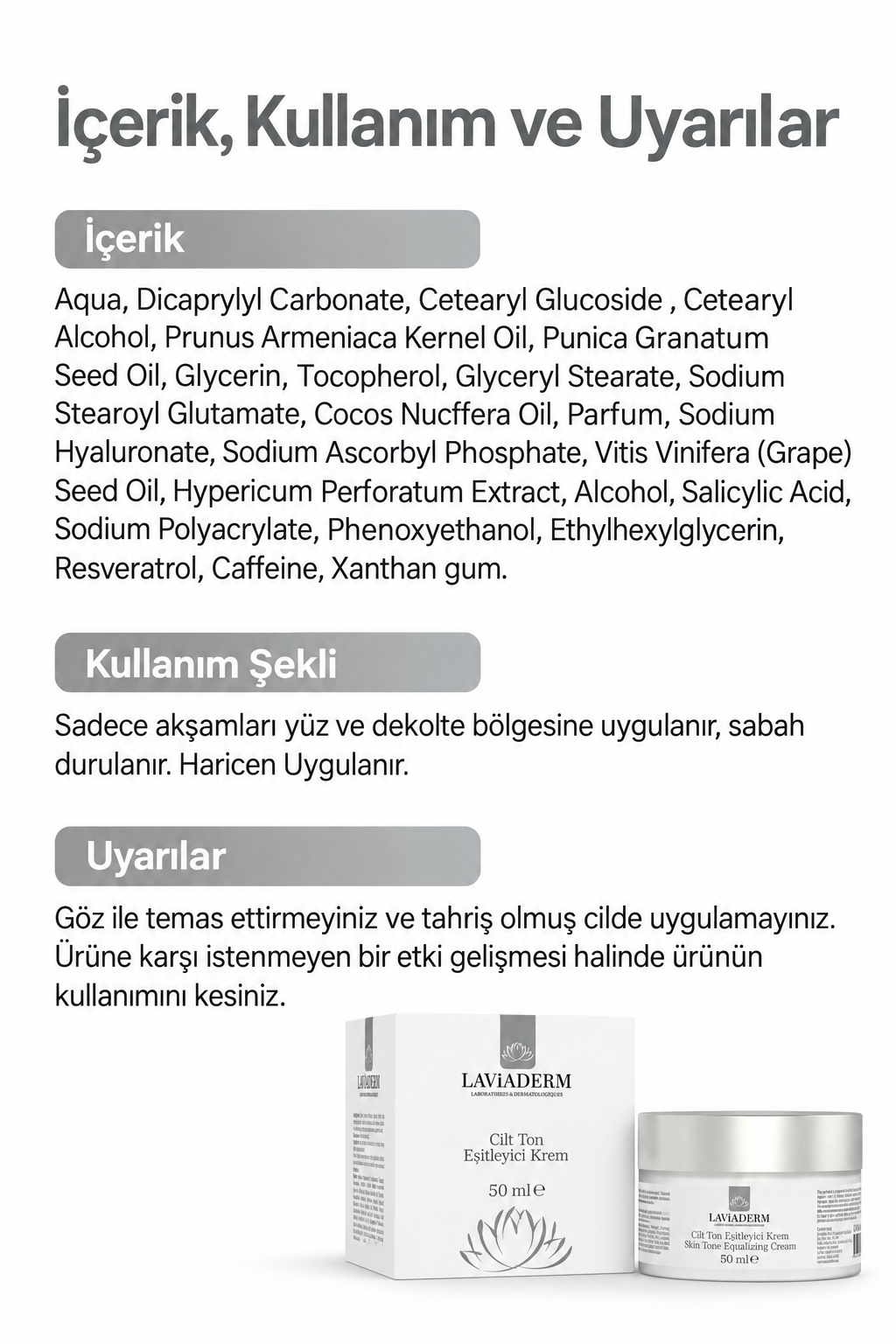 Cilt Tonu Bakım Kremi görsel 2