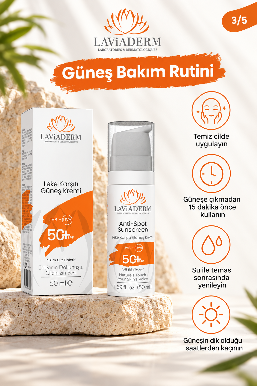 Cilt Tonu İçin Doğal Güneş Kremi 50+ SPF görsel 3