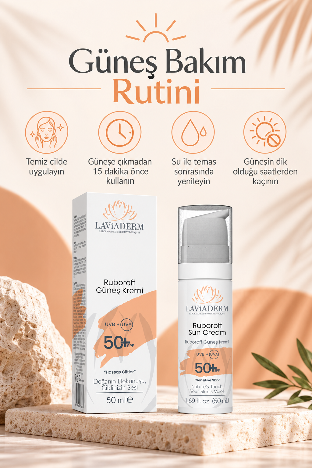 Hassas Ciltler İçin Doğal Güneş Kremi 50+ SPF görsel 4