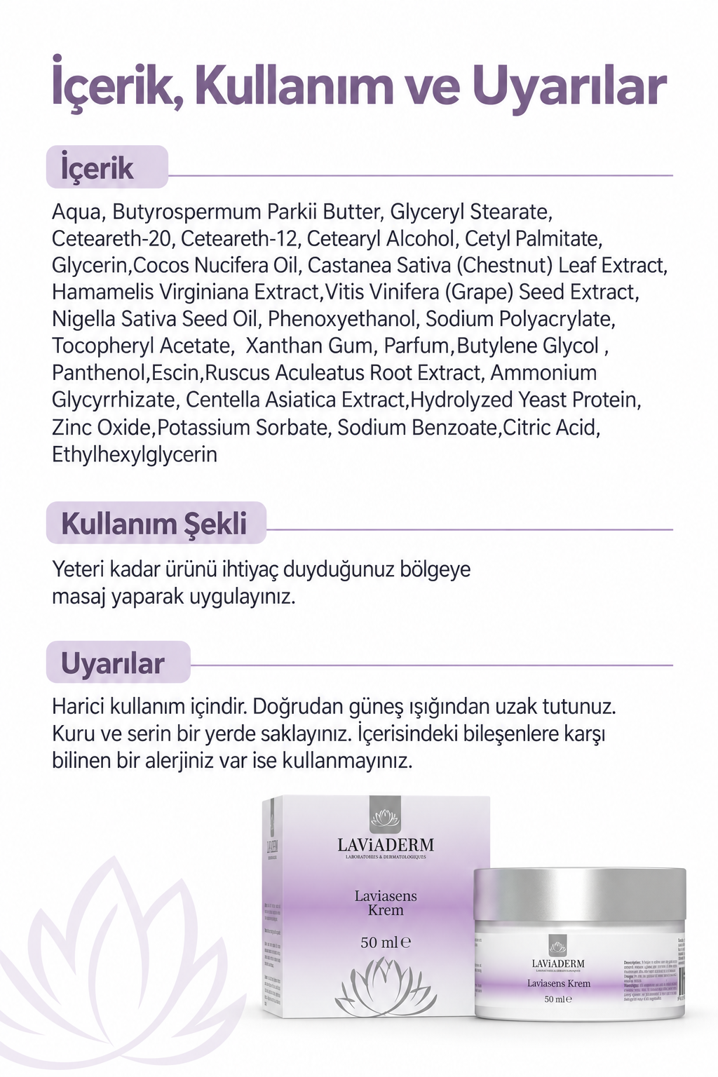 Laviasens Hassas Cilt Bakım Kremi görsel 2