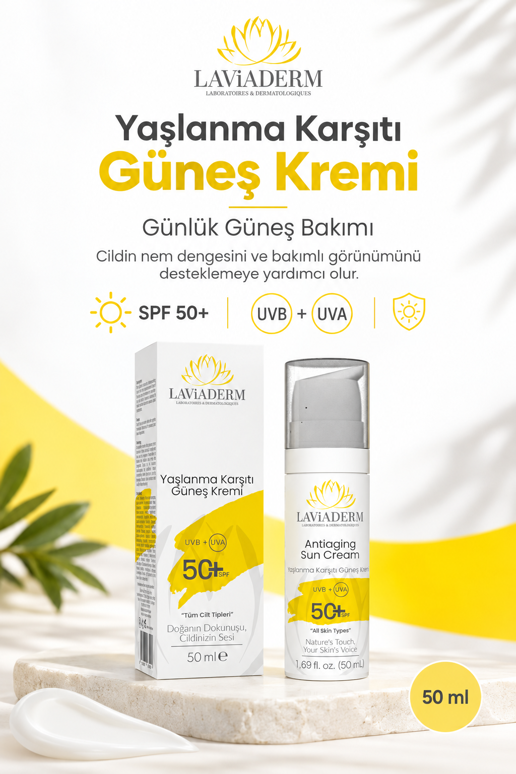 Olgun Ciltler İçin Doğal Güneş Kremi 50+ SPF görsel 2