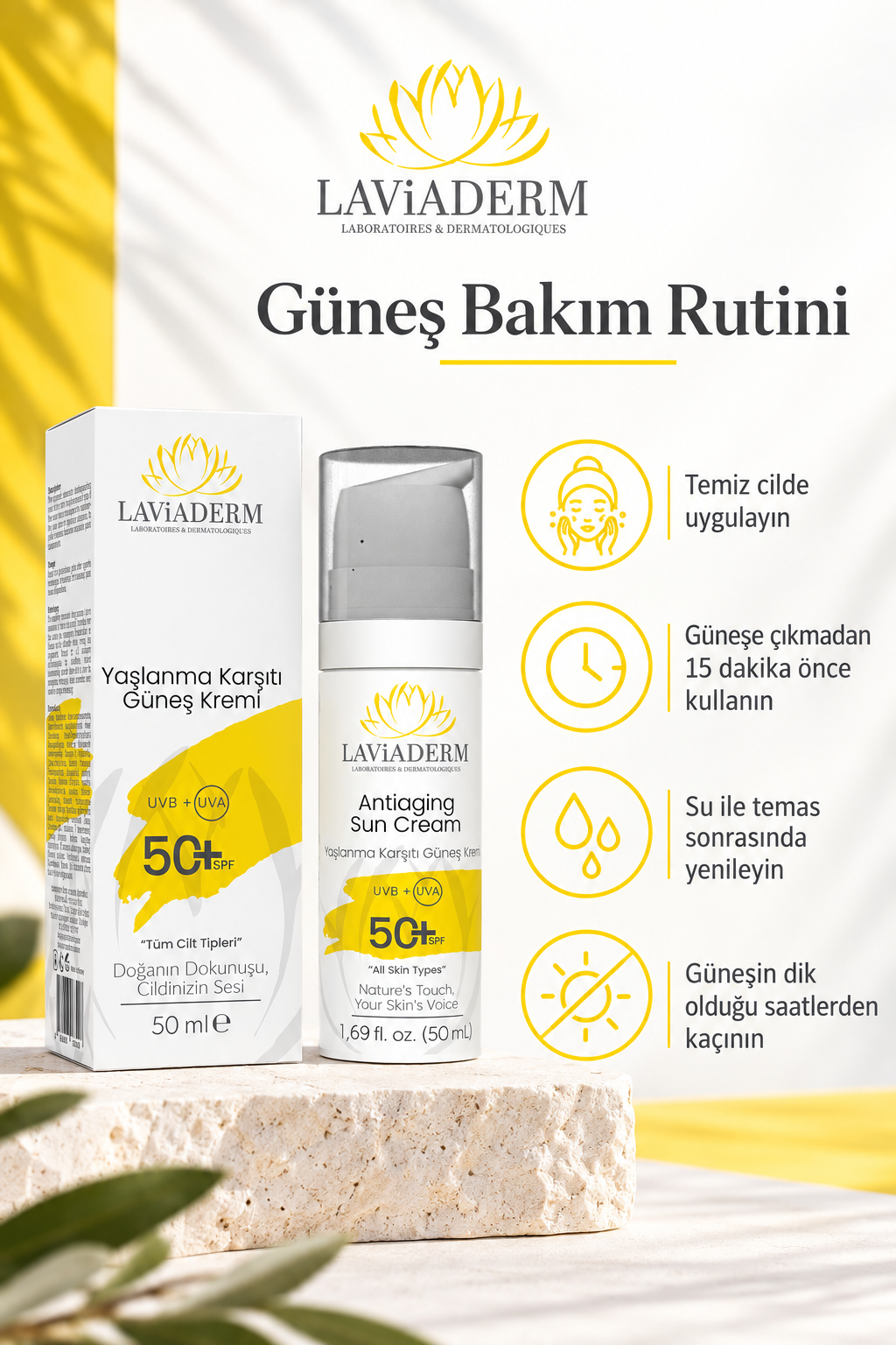 Olgun Ciltler İçin Doğal Güneş Kremi 50+ SPF görsel 3