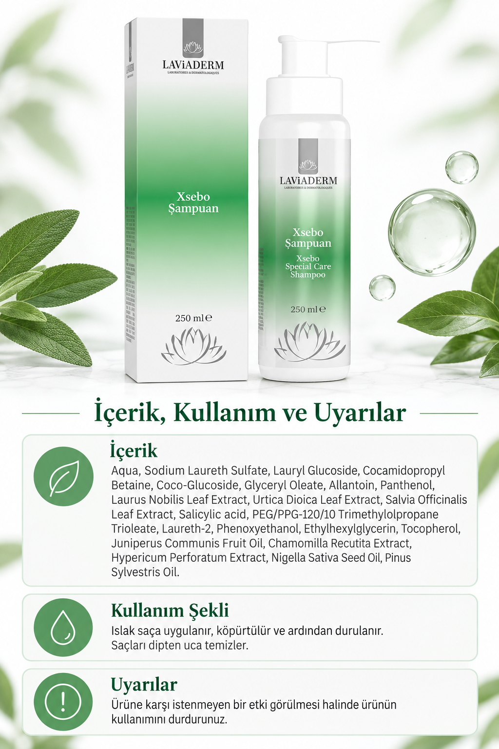 Xsebo Saç ve Saç Derisi Bakım Şampuanı görsel 5